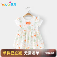 優(yōu)奇女寶寶夏裝嬰兒短袖吊帶公主連體衣夏季薄款連衣裙小女孩夏天衣服