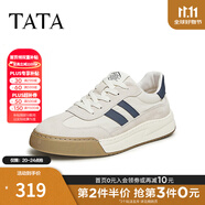 他她（TATA）男士阿甘男鞋復古德訓鞋男運動(dòng)休閑鞋厚底板鞋小白鞋PCB01AM5 QDR01AM4米/灰/藍 43