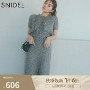 SNIDEL2025春夏新品簡(jiǎn)約毛邊圓領(lǐng)無袖后開叉針織連衣裙SWNO251097 混合色 M (1)