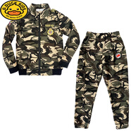 G.DUCKKIDS兒童迷彩服套裝春秋季男童外套小學(xué)生秋冬裝衣服棉 22春秋迷彩 春秋款 170 建議身高160-165cm  14-15