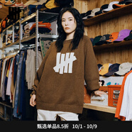 UNDEFEATED【五條杠美式毛衣】潮流男女同款LOGO校園風(fēng)毛衣新品 深紅 S