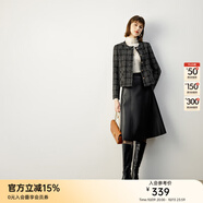 顏域時尚pu皮半身裙女2025新款冬裝復(fù)古氣質(zhì)高級感A字高腰裙子女 黑色 XL/42