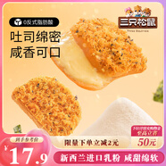 三只松鼠海苔肉松吐司乳酪味520g 早餐代餐肉松沙拉小面包休閑零食箱裝