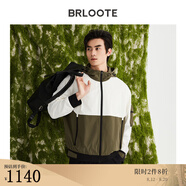 巴魯特（Brloote）男士連帽外套輕戶(hù)外彈力夾克男撞色拼接易打理上衣 白色 170/92A