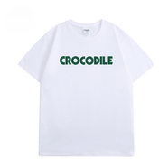 MODX王一博同款CROCODILE短袖白色鱷魚字母情侶款t恤24夏季純棉上衣服 王一博同款crocodile短袖（白色） XS 70至85斤 150cmb