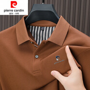 皮爾卡丹（pierre cardin）無(wú)痕立領(lǐng)中年男長(cháng)袖體恤衫poloT恤男2025春秋新款商務(wù)休閑 桔色 L 175/50 建議130-150斤