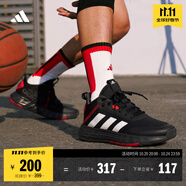 adidas OWNTHEGAME 2.0低幫團(tuán)隊(duì)款實(shí)戰(zhàn)運(yùn)動(dòng)籃球鞋男子阿迪達(dá)斯 黑/紅/銀白   43
