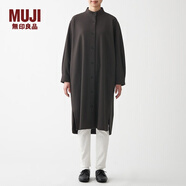 無(wú)印良品 MUJI 女式 起毛彈力 立領(lǐng)連衣裙 BCM34A1A 深灰色 均碼