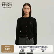 Teenie Weenie小熊女裝簡約針織衫女秋冬針織開衫罩衫短外套上衣 黑色 XS (155)