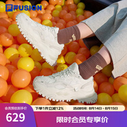 FILA FUSION斐樂(lè )女鞋BIANCO老爹鞋季新款硬糖鞋休閑鞋厚底運動(dòng)鞋女 棉花糖/銀-MM 36
