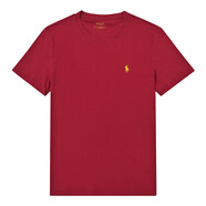 簡(jiǎn)馬仕保羅高檔夏季新款短袖t恤男歐美風(fēng)純棉圓領(lǐng)修身上衣刺繡logo純色體恤 酒紅色 XL(160-180斤)