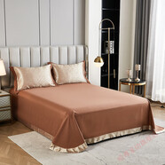 娜愛(ài)詩(shī)雙人床單2.3x2.5純棉歐式輕奢單件圓角花邊大枕套三件套色湖蘭(床 金駝(四季) (床單+枕套1對) 250cm*270cm