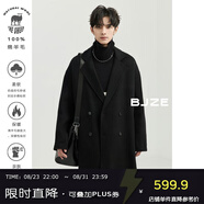 伯爵卓爾全羊毛雙面呢大衣100%男鵝絨內(nèi)膽中長款通勤男裝外套2024秋冬新款 子夜黑/漆黑 XL (180)