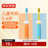 京東京造兒童寬薄護齦抗菌牙刷3-6歲 軟毛細毛含氟抗菌刷絲寬頭牙刷2支裝