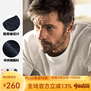 AKSERIES【商場同款】AK男裝衣多穿復(fù)古華夫格全棉透氣短袖t恤男1900334 米白 M