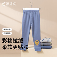 頂瓜瓜兒童保暖褲男童秋褲加絨加厚內(nèi)穿加絨線褲彩棉拉絨 6A01深藍(lán)160