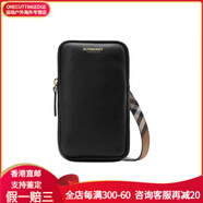 博柏利（BURBERRY）博柏利 拋光金屬配件 粒面小牛皮 手機袋 男女同款情侶款 黑色 基礎裝(包+防塵袋)