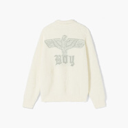 BOY LONDON【奶油泡芙】BOYLONDON春情侶款老鷹logo寬松毛衣針織衫N60009 米白色 XS