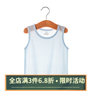 kordear 新生兒衣服嬰兒寶寶薄款夏裝無袖上衣男寶寶夏天衣服竹纖維小背心女夏 淺藍 73 cm（偏小拍大一碼)