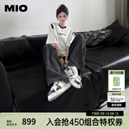 MIO【宋亞軒同款】米奧小白休閑鞋厚底板鞋運動情侶溶解女鞋男老爹鞋 灰/白色 （張極同款） 36