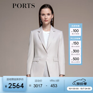 PORTS寶姿秋冬女裝長(zhǎng)袖中長(zhǎng)小西裝LM9J081NFF069 銀灰色條紋 XS (2)