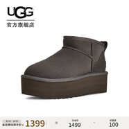 UGG冬季女士舒適時尚經(jīng)典厚底保暖雪地靴1135092CHRC|炭灰色 36