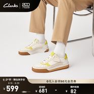Clarks其樂(lè )藝動(dòng)系列男鞋男士板鞋男休閑鞋復古時(shí)尚潮流單男士休閑鞋 白色/黃綠色 261709367 39.5