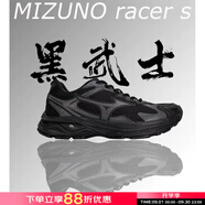 美津濃（MIZUNO）男女跑步鞋秋季新款復古時尚休閑鞋輕便透氣運動鞋老爹鞋 【RACER S】幻影黑 42.5 【內長275】