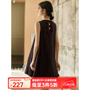 Olrain歐芮兒2025夏季新款咖色法式氣質(zhì)連衣裙立體蝴蝶結(jié)裝飾長裙 咖色 S