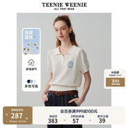 Teenie Weenie小熊女裝簡約時尚夏季短袖翻領(lǐng)針織衫Polo衫薄款白色 白色 XS (155)