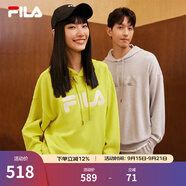 斐樂（FILA）官方多彩衛(wèi)衣長袖情侶裝寬松時(shí)尚運(yùn)動(dòng)連帽套頭衫男女上衣印花 （加絨）硫磺綠-YE XL 180/100A