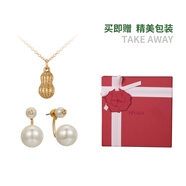 翡拉拉（fellala）「國韻」好事花生項鏈女時尚高級感葫蘆吊墜鎖骨鏈節(jié)日生日禮物 禮盒（耳環(huán)+基礎(chǔ)款項鏈） 一條