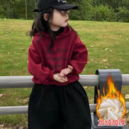 柏潮2025夏季男女童衛衣字母韓版休閑運動(dòng)舒適時(shí)髦哈倫褲子套裝潮 字母衛衣+燈籠褲加絨套裝 90