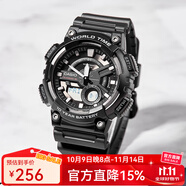 卡西歐（CASIO）手表男十年電力 戶外運(yùn)動男表 多功能石英學(xué)生手表學(xué)生表 AEQ-110W-1A