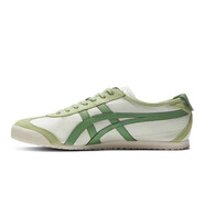 Onitsuka Tiger鬼?；EXICO66夏季皮面透氣輕便百搭跑步鞋男女運動(dòng)休閑鞋 蘋(píng)果綠 45