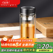 富光拾喜玻璃杯雙層玻璃水杯家用茶杯男女士辦公杯帶過濾杯子1000ml家居館