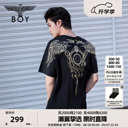 BOY LONDON【暗黑羅盤】夏情侶款短袖權(quán)杖印花炸街潮牌T恤N01906 N0103902 S