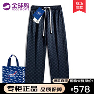 off Seeing Things官方品牌休閑褲男潮流格子闊腿褲寬松長(cháng)褲九分褲直筒時(shí)尚 藏藍色 L