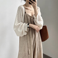 無標(biāo)優(yōu)品外搭女裝的薄款上衣配吊帶裙蝙蝠袖冰絲針織防曬開衫薄款 米白色【韓里韓氣的穿搭上衣/今年流行/百搭/獨(dú)特設(shè) M