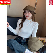 恒源祥打底衫女新款感內搭針織上衣黑色修身羊絨半高領(lǐng)秋冬毛衣 白色冬天內搭女厚毛衣/網(wǎng)紅毛衣/ M (80-120斤)