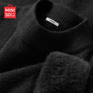 名創(chuàng  )優(yōu)品（MINISO）加絨毛衣男秋冬不易起球加厚保暖內搭打底衫男士線(xiàn)衣半高領(lǐng)針織衫 【一體絨半高領(lǐng)】黑色 L 175(體重120-140斤)