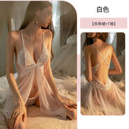 歐美鏤空別致掛脖上衣性感蕾絲吊帶背心女內搭辣妹魚(yú)骨束腰連體衣 01-背交叉綁帶含吊帶裙T褲 S建議80-90斤