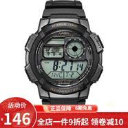 卡西歐（CASIO） 卡西歐(CASIO)運動(dòng)手表 學(xué)生男表 戶(hù)外防水男表數顯表 黑盤(pán)橡膠帶AE-1000W-1A