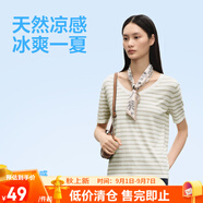 網(wǎng)易嚴選【斷碼特賣】含羊絨親膚軟糯優(yōu)雅小香風(fēng)針織衫女 B款涼感條紋-駝白條紋 S (160/80A)
