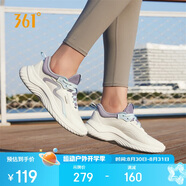 361°運(yùn)動鞋女秋季網(wǎng)布透氣健身輕便休閑厚底慢跑步鞋子女682232210-5
