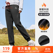 駱駝（CAMEL）加絨束腳衛(wèi)褲女休閑戶外保暖運動褲 J23CAXLN067 幻影黑 L