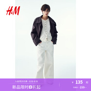 H&M女裝毛針織衫2025秋季新款miu系開(kāi)衫空調衫薄款針織外套1237776 白色 L 170/104