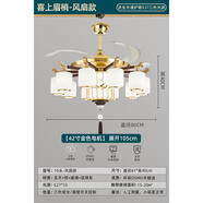 雷士（NVC）2025新款新中式風扇燈全銅吊扇燈靜音隱形帶電風扇吊燈 8690-10頭風扇燈42寸金色電機