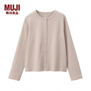無印良品 MUJI 女式 粗棉線 天竺編織 開衫 淺棕色 M