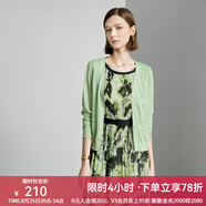 顏域長(zhǎng)袖薄款針織衫女2024新款夏裝簡(jiǎn)約百搭開衫外套綠色V領(lǐng)上衣 淺綠 M